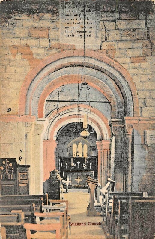 SWANAGE DORSET ENGLAND~STUDLAND CHURCH-1933 TINTED PHOTO POSTCARD