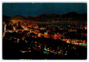 Kowloon Night View, Nathan Road, Hong Kong Continental-Sized Postcard 