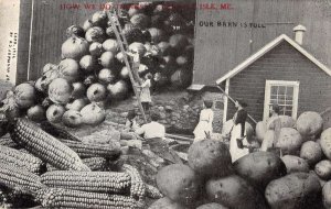 Presque Isle Maine Farming Scene Exaggeration Vintage Postcard AA32560