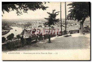 Old Postcard Angouleme Panorama taken from the Place du Palet