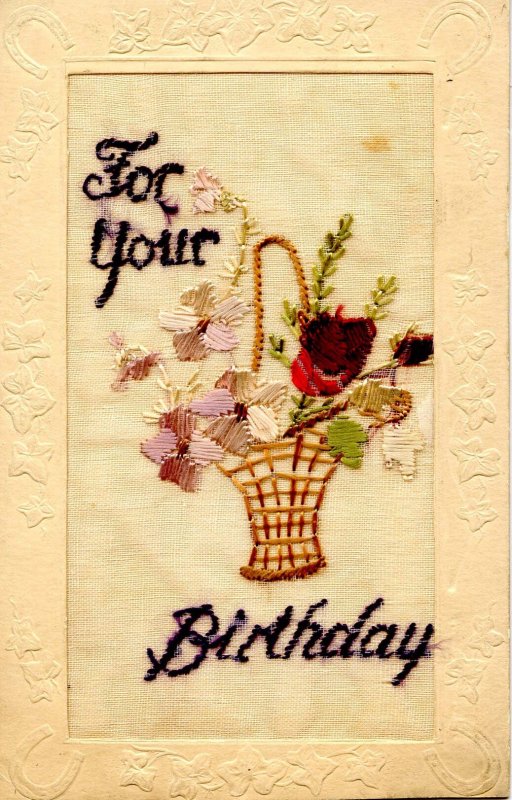 Greeting - Birthday. Embroidered Tuck Series R712