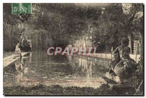 Old Postcard Aix en Provence Chateau de Lanfant Park Basin