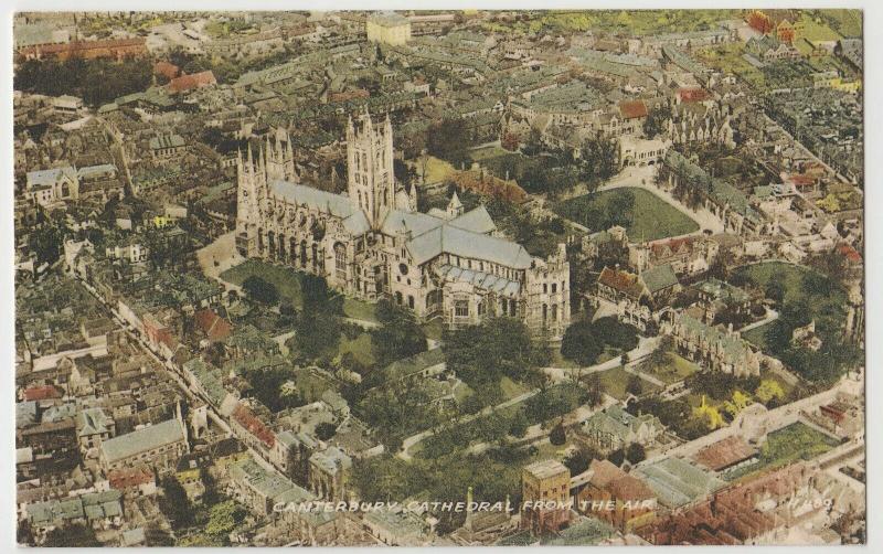 Kent; Canterbury Cathedral From The Air PPC By Valentines, Unused, c 1930's