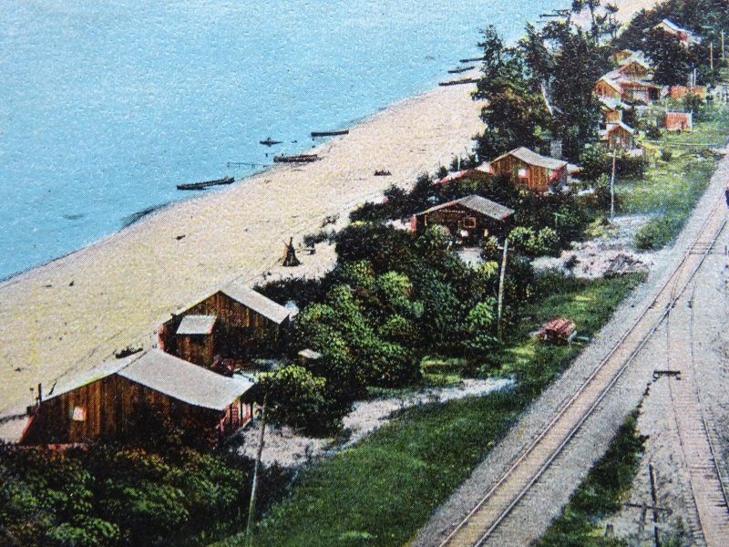 Canada ONTARIO Hamilton THE BEACH & RAILWAY c1909 Postcard by C.S.C. J.B. Gay