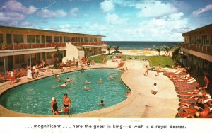 Vintage Postcard 1955 Swimming Pool Luxury Resort Motel Miami Beach Florida FL