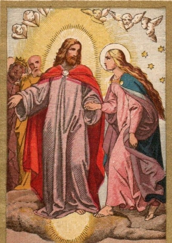 1890s Religious Dresden German Language Mary Jesus & Angel P222