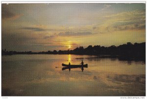 Sunset View, Canoeing, ST. JOSEPH DE BEAUCE, Quebec, Canada, 40-60's