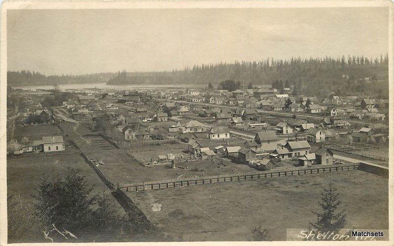 Shelton Washington Birds Eye View Rppc C 1910 Logging Lumber Town Mason United States