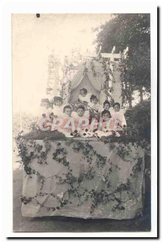  Vintage Postcard Real photo Tank (jeunes filles children) (not locates)