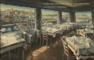 San Francisco CA Vista Del Mar Restaurant Linen Postcard