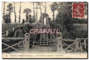 Old Postcard Mesnil Mauger The Cave And The Calvary