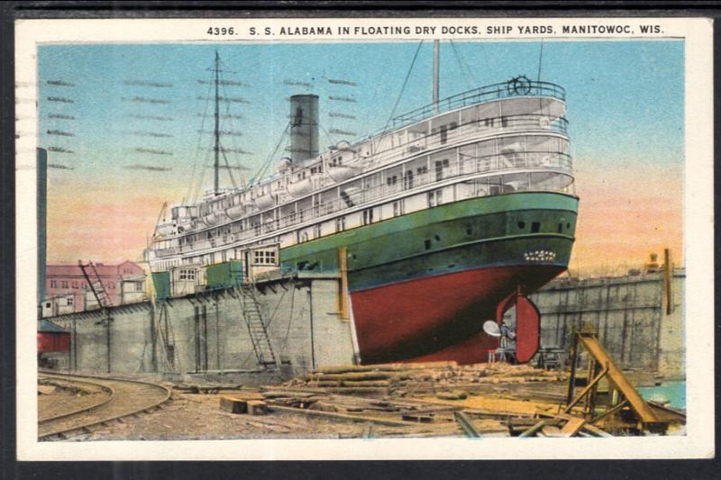 SS Alabama in Floating Dry Docks,Ship Yards,Manitowoc,WI