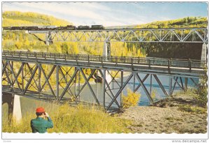 B.C.R. Train , East Pine Bridges , B.C. , 50-60s