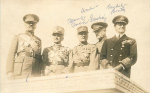 Postcard RPPC WW1 Military General Foch Pershing Admiral Beatty 23-3588