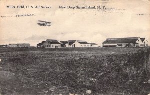 Miller Field, US Air Service,Bi-Plane, New Dorp, Staten Island, NY, Old Postcard