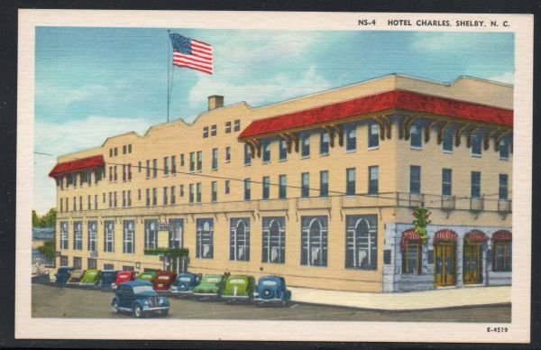 North Carolina colour Hotel Charles, Shelby, N.C unused