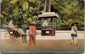 Sedan Chair Rickshaw Hong Kong China Postcard E39 *As Is