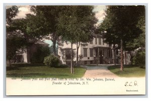 Johnson Hall and Fort Hall Johnstown NY Hand Colored Rotograph UDB Postcard W1