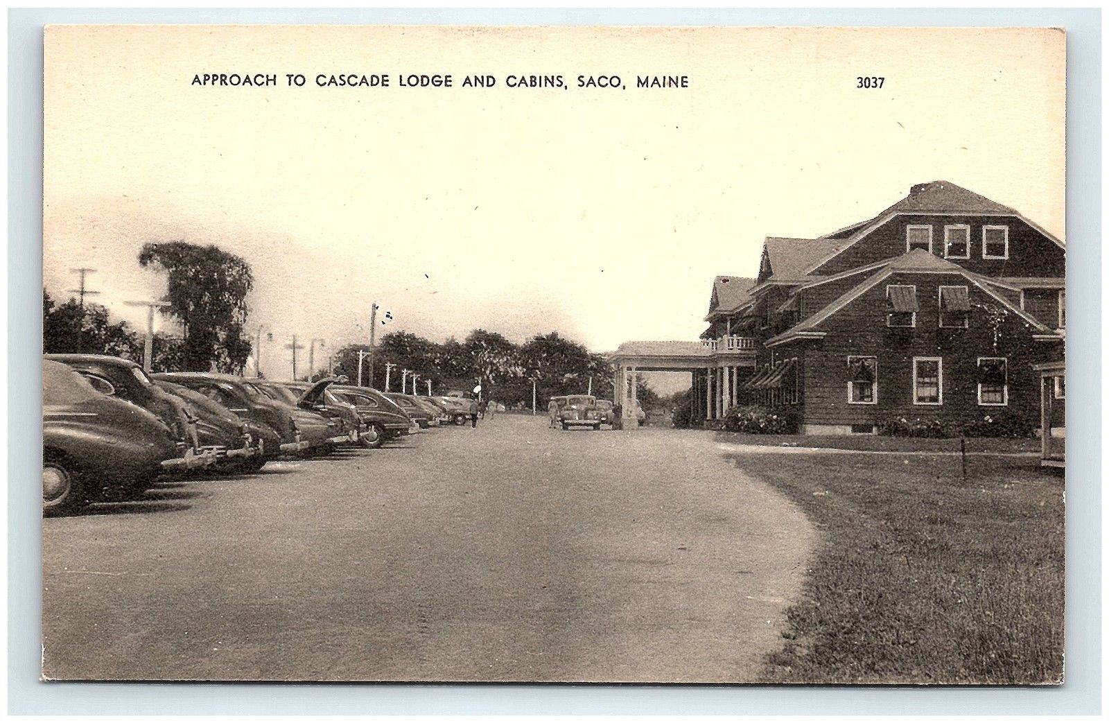 Postcard Me Saco Maine Approach To Cascade Lodge And Cabins