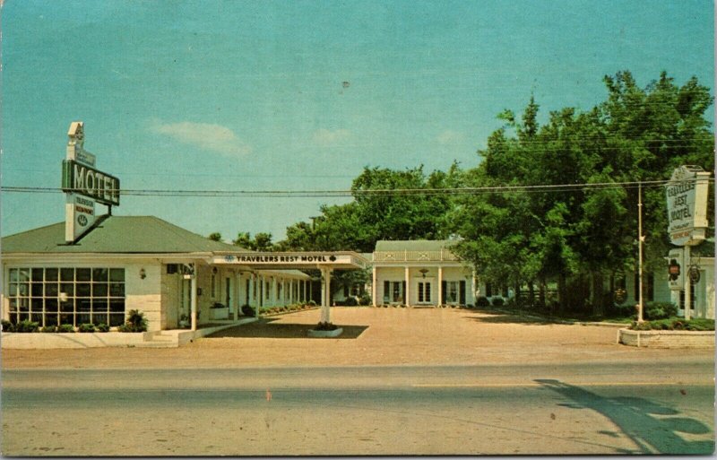 BRENTWOOD , TENNESSEE - Exterior View Old Cars Travelers Motel Rest POSTCARD 