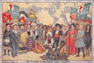 World SS Day Spring Rally Religious Missionary  Sunday School Postcard AA45483