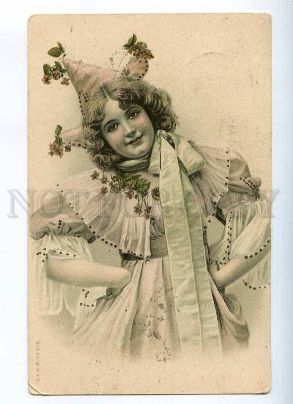 232365 RUSSIA circus Pierrette RPPC 1908 year Vartemyagi SPb