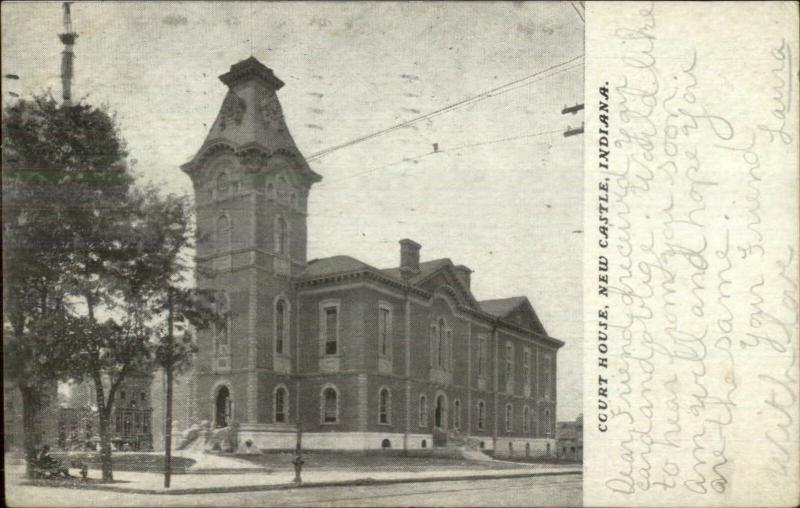 New Caslte IN Court House UDB c1905 Postcard