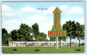 LAKE CITY, Florida FL ~ Roadside TRIANGLE MOTEL 1954 Columbia County Postcard