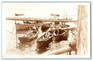 c1920's USS Colorado Life Boats Ships Sailors View US Navy RPPC Photo Postcard