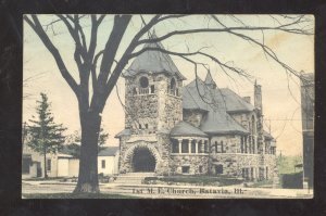 BATAVIA ILLINOIS FIRST METHODIST EPISCOPAL CHURCH VINTAGE POSTCARD ELDRID ILL.