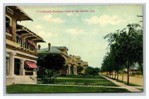 Vintage 1910's Postcard Nice Houses in a Residential Area of San Antonio Texas