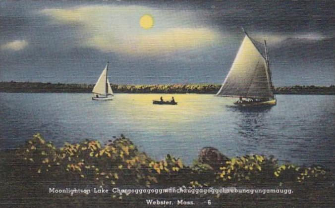 Massachusetts Webster Moonlight On Lake Chargooggag