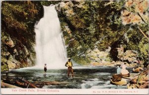 Yale Creek Falls BC Fisherman People Waterfall Hibben #118 Postcard H27