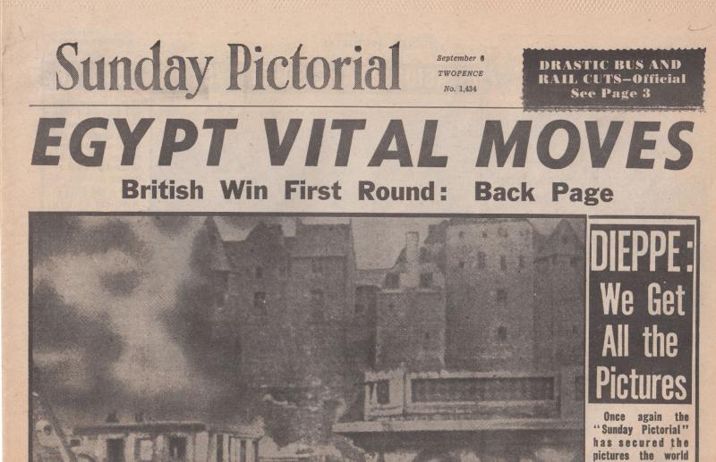 Sunday Pictorial Dieppe Victory Canada Tank WW2 Reprint Newspaper