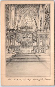 Postcard - Choir Sanctuary and High Altar, York Minster - York, England