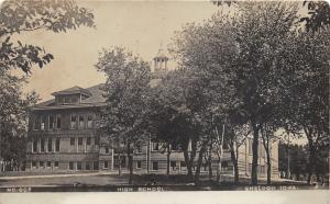 Sheldon Iowa~High School~Note on Back~1908 RPPC 'Held for Postage'