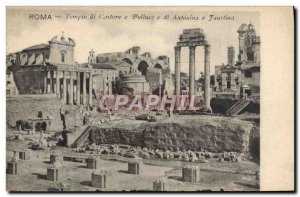 Old Postcard Tempio Di Roma Castore E Polluce E Di Antonina E Faustina