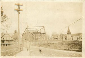1920 Harrisville New York 1920 Bridge Street View Postcard RPPC 24-9460