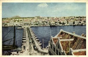 curacao, N.A., WILLEMSTAD, Pontoon Bridge (1950s) Curiosa Postcard (1)