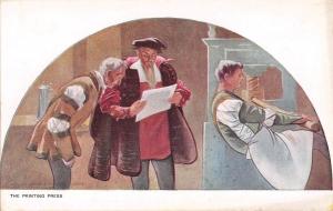 B98203 the printing press postcard murral library of congress washington usa