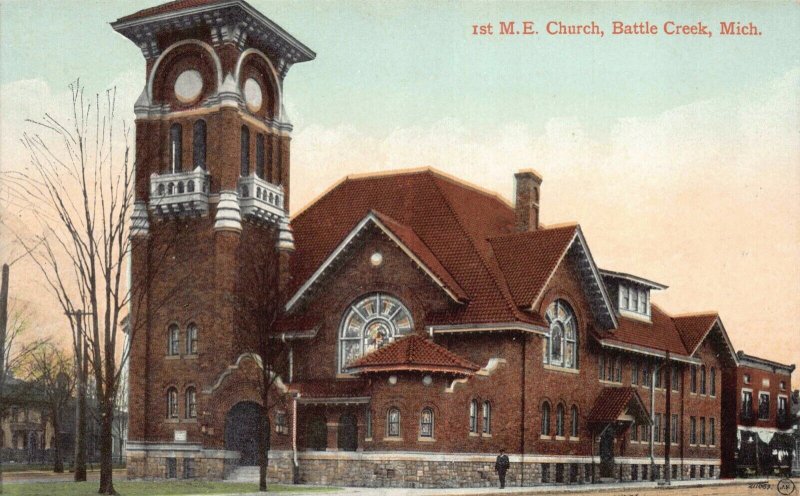 Postcard M.E. Church in Battle Creek, Michigan~129383