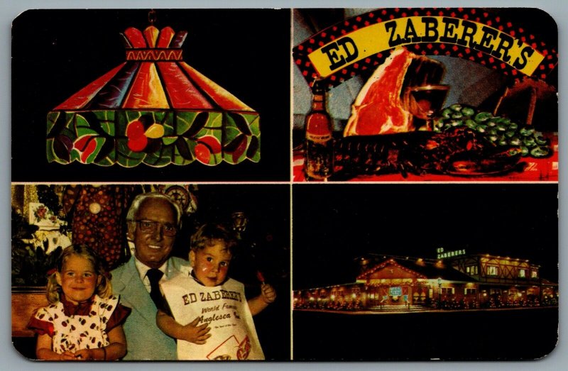 Postcard Wildwood NJ c1986 Ed Zaberers World Famous Restaurant Multi View Advert