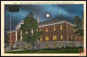 Night-Time Scene of Greenville County Court House, Greenville, S.C.