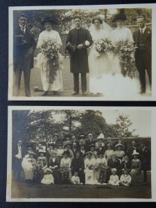2 x VICARS WEDDING Family & Group Portraits (Stockport Area?) c1914 RP Postcard