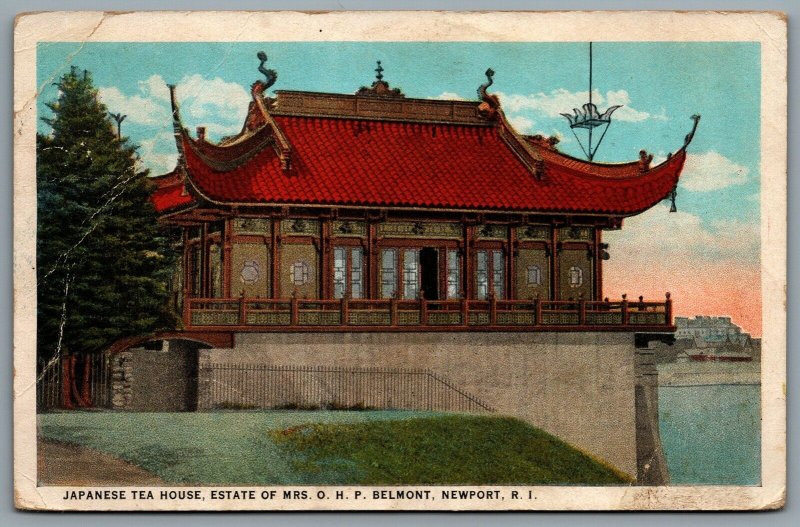Postcard Newport RI c1926 Japanese Tea House Estate of Mrs. O. H. P. Belmont