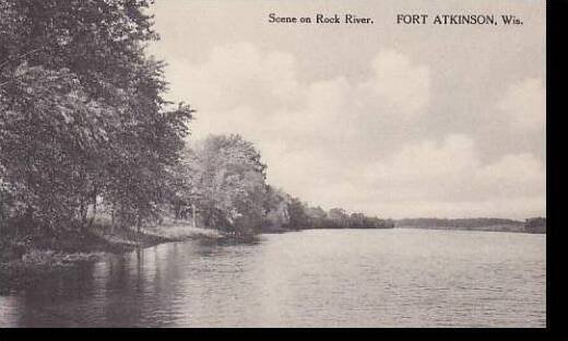 WisconsinFort Atkinson Scene On Rock River Albertype