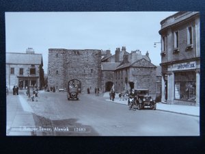 ALNWICK Hotspur Tower & PHOENIX ASSURANCE c1930s RP Postcard by R Johnston & Son