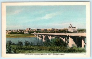 SASKATOON, Saskatchewan Canada ~ View from NUTANA ca 1940s  Postcard