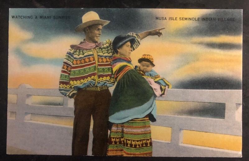 Mint USA PPC Picture Postcard Native American Seminole Indian Watching Sunrise