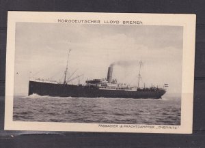 GERMAN SHIP  CHEMNITZ , NORTH GERMAN LLOYD, BREMEN, c1935 ppc., slight spots